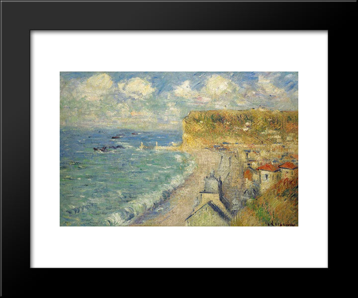 Beach At Fecamp 20x24 Black Modern Wood Framed Art Print Poster by Loiseau, Gustave