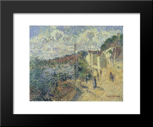 Beynac Quay At Bordeaux 20x24 Black Modern Wood Framed Art Print Poster by Loiseau, Gustave