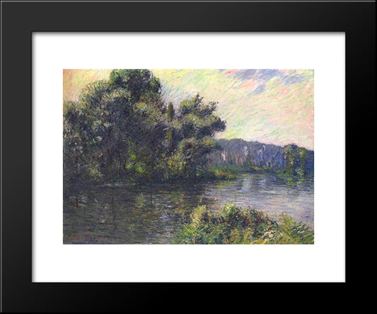 By The Eure River 20x24 Black Modern Wood Framed Art Print Poster by Loiseau, Gustave