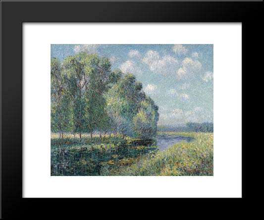 By The Eure River In Spring 20x24 Black Modern Wood Framed Art Print Poster by Loiseau, Gustave