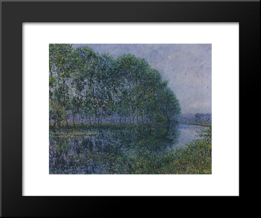 By The Eure River In Summer 20x24 Black Modern Wood Framed Art Print Poster by Loiseau, Gustave