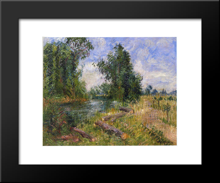 By The Lorne River Near Caen 20x24 Black Modern Wood Framed Art Print Poster by Loiseau, Gustave