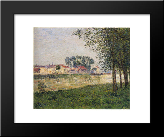 By The Oise At Parmain 20x24 Black Modern Wood Framed Art Print Poster by Loiseau, Gustave