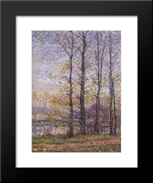 By The Oise At Precy 20x24 Black Modern Wood Framed Art Print Poster by Loiseau, Gustave