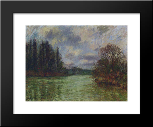 By The Oise River 20x24 Black Modern Wood Framed Art Print Poster by Loiseau, Gustave