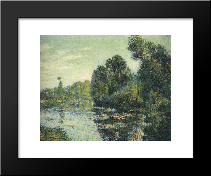 By The River Eure 20x24 Black Modern Wood Framed Art Print Poster by Loiseau, Gustave