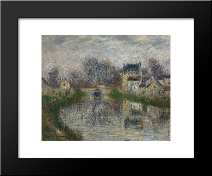 Canal At Moret 20x24 Black Modern Wood Framed Art Print Poster by Loiseau, Gustave