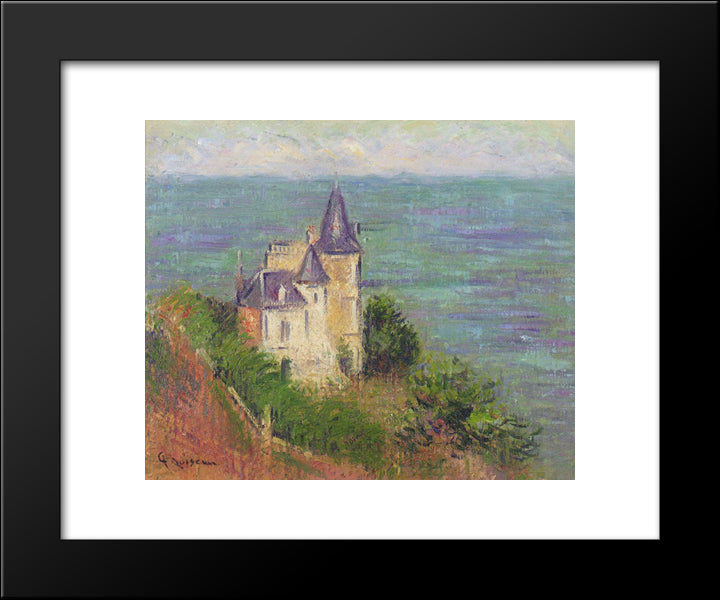 Castle By The Sea 20x24 Black Modern Wood Framed Art Print Poster by Loiseau, Gustave