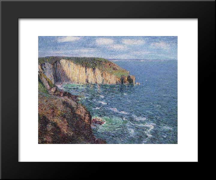 Cliffs At Cape Frehel 20x24 Black Modern Wood Framed Art Print Poster by Loiseau, Gustave