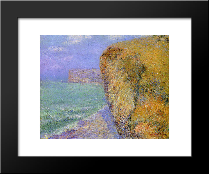 Cliffs At Grainval 20x24 Black Modern Wood Framed Art Print Poster by Loiseau, Gustave