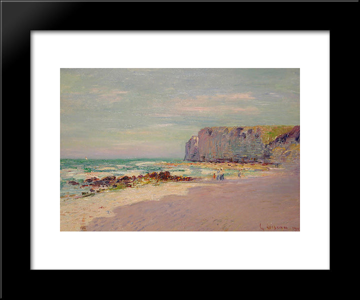 Cliffs At Petit Dalles, Normandy 20x24 Black Modern Wood Framed Art Print Poster by Loiseau, Gustave