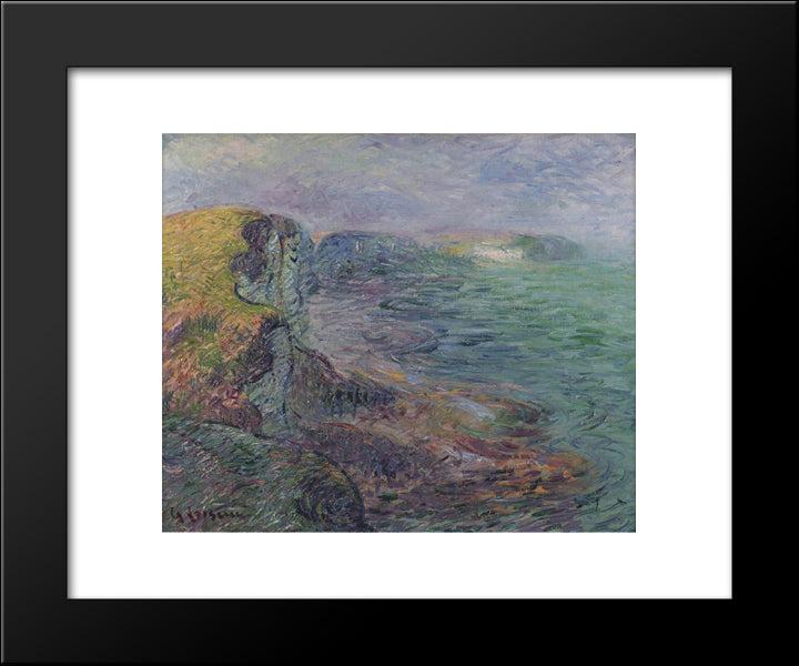 Cliffs At Yport 20x24 Black Modern Wood Framed Art Print Poster by Loiseau, Gustave