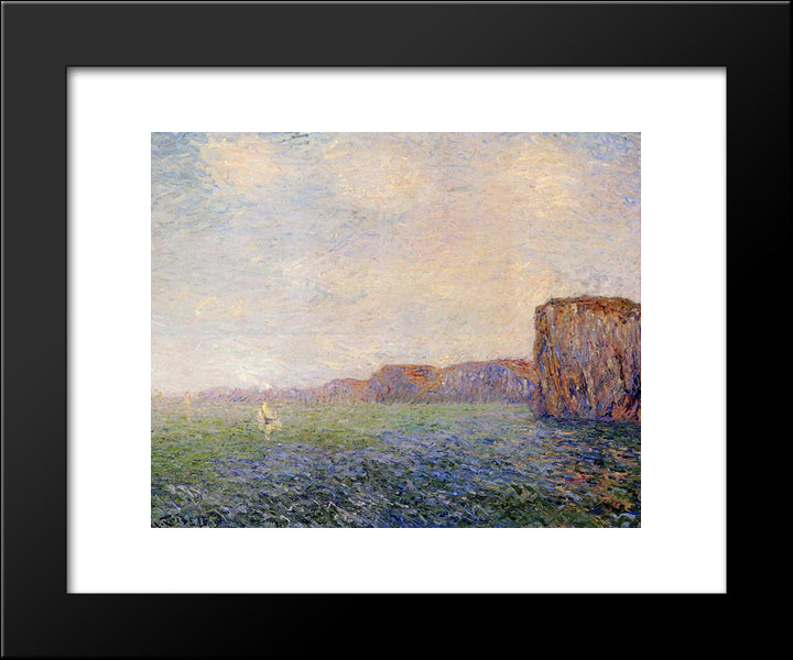 Cliffs By The Sea 20x24 Black Modern Wood Framed Art Print Poster by Loiseau, Gustave