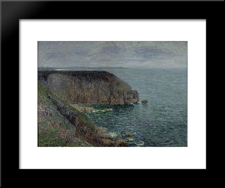 Cliffs In Gray Weather 20x24 Black Modern Wood Framed Art Print Poster by Loiseau, Gustave