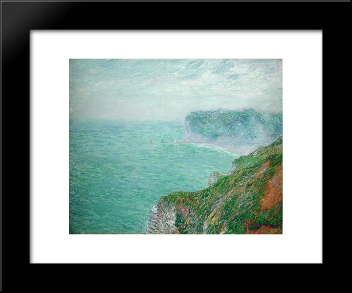 Cliffs In Normandy 20x24 Black Modern Wood Framed Art Print Poster by Loiseau, Gustave