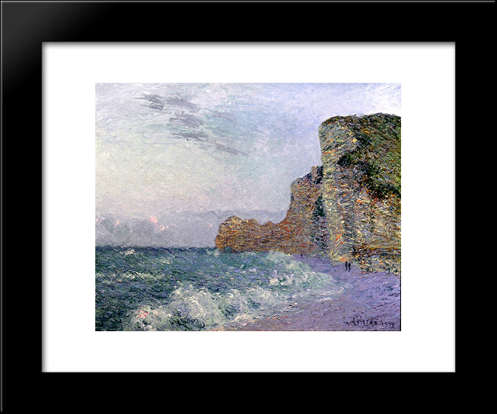 Cliffs In Normandy Evening 20x24 Black Modern Wood Framed Art Print Poster by Loiseau, Gustave