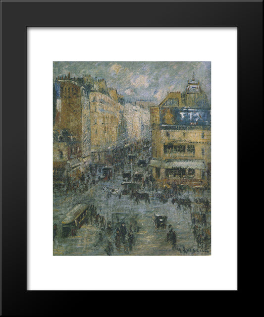 Cligancourt Street In Paris 20x24 Black Modern Wood Framed Art Print Poster by Loiseau, Gustave