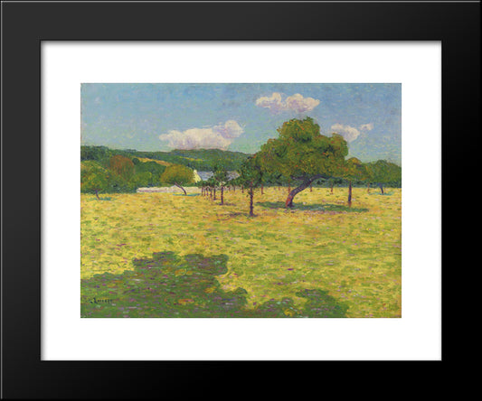 Field And Hills 20x24 Black Modern Wood Framed Art Print Poster by Loiseau, Gustave