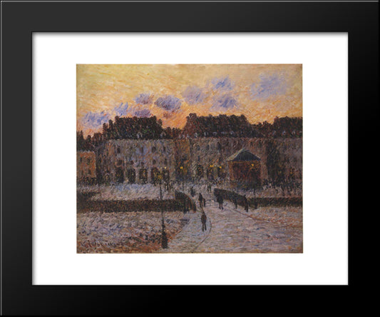 Fish Market At The Port Of Dieppe 20x24 Black Modern Wood Framed Art Print Poster by Loiseau, Gustave