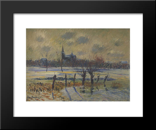 Flood At Nantes 20x24 Black Modern Wood Framed Art Print Poster by Loiseau, Gustave