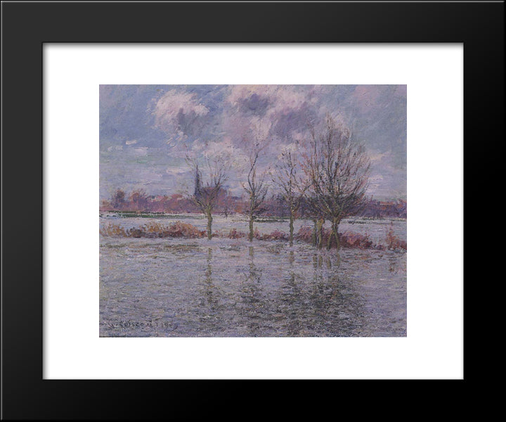 Flood Near Nantes 20x24 Black Modern Wood Framed Art Print Poster by Loiseau, Gustave