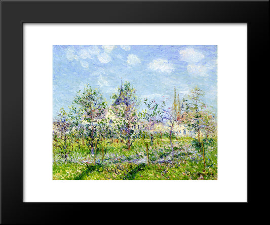 Flowering Orchard, Spring 20x24 Black Modern Wood Framed Art Print Poster by Loiseau, Gustave