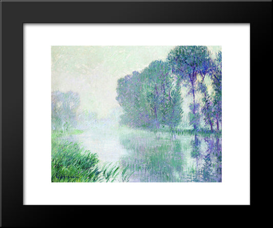 Fog, Morning Effect 20x24 Black Modern Wood Framed Art Print Poster by Loiseau, Gustave