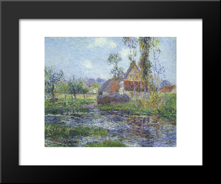 Hendreville By The Eure River 20x24 Black Modern Wood Framed Art Print Poster by Loiseau, Gustave