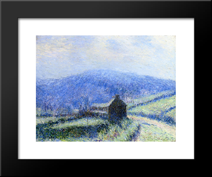 Hoarfrost At Huelgoat, Finistere 20x24 Black Modern Wood Framed Art Print Poster by Loiseau, Gustave