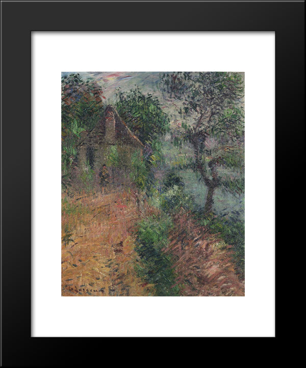 House At Beynac 20x24 Black Modern Wood Framed Art Print Poster by Loiseau, Gustave