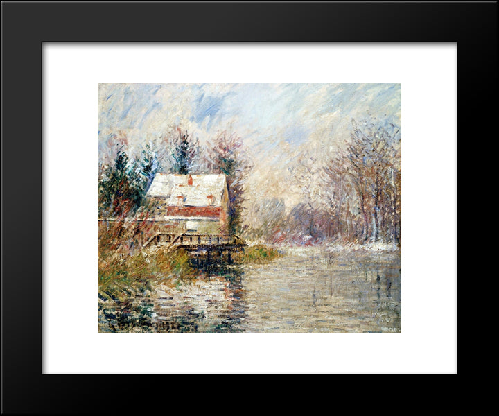 House By The Water 20x24 Black Modern Wood Framed Art Print Poster by Loiseau, Gustave