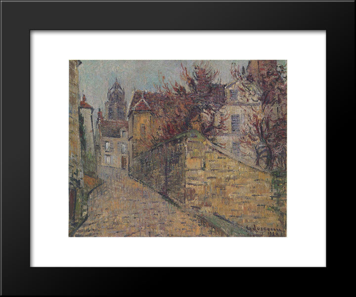 House Of The Sisters In Pontoise 20x24 Black Modern Wood Framed Art Print Poster by Loiseau, Gustave