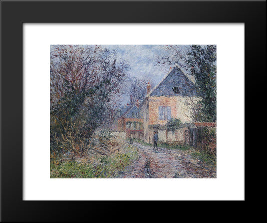 Houses Near The Eure 20x24 Black Modern Wood Framed Art Print Poster by Loiseau, Gustave