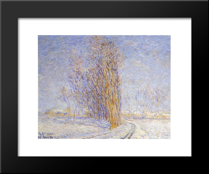 Landscape In Snow 20x24 Black Modern Wood Framed Art Print Poster by Loiseau, Gustave