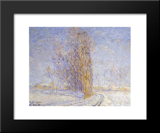 Landscape In Snow 20x24 Black Modern Wood Framed Art Print Poster by Loiseau, Gustave