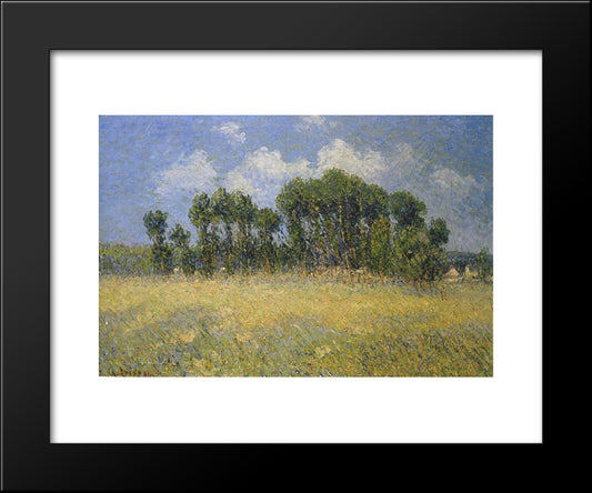 Landscape With Poplars 20x24 Black Modern Wood Framed Art Print Poster by Loiseau, Gustave