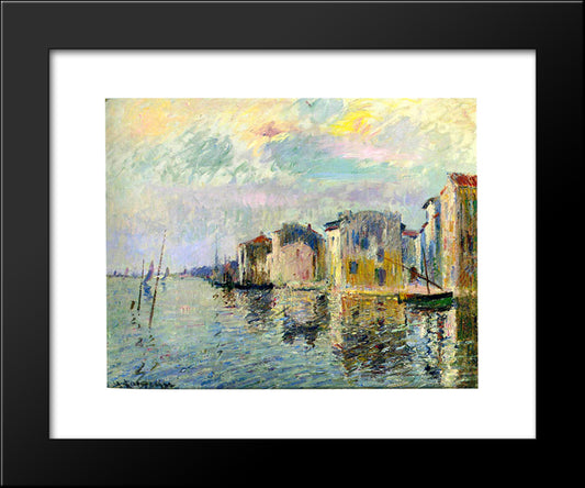 Martigues 20x24 Black Modern Wood Framed Art Print Poster by Loiseau, Gustave