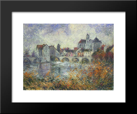 Moret On Loing Autumn 20x24 Black Modern Wood Framed Art Print Poster by Loiseau, Gustave