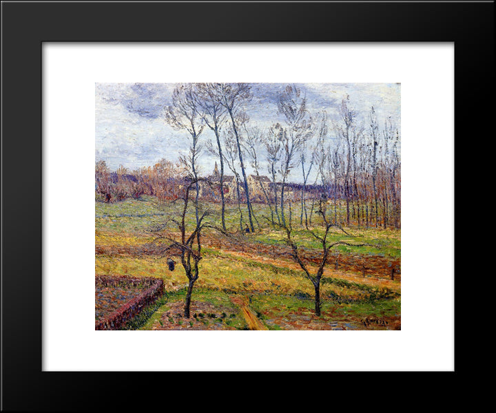 Overcast Weather At Nesles La Vallee 20x24 Black Modern Wood Framed Art Print Poster by Loiseau, Gustave