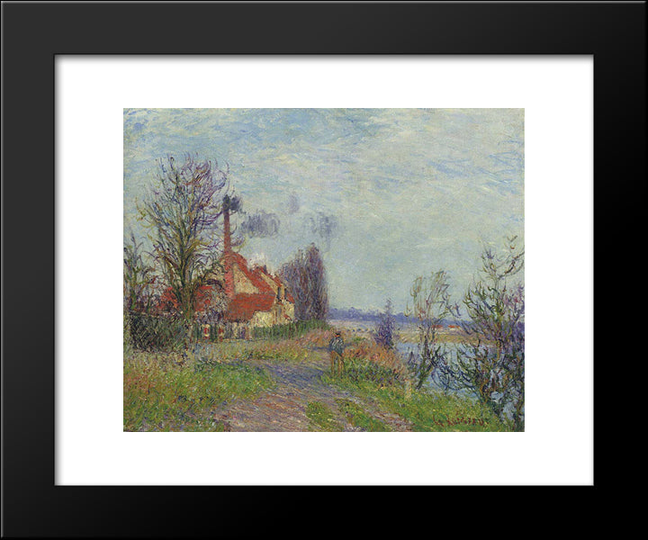 Paper Mill At Port Marly 20x24 Black Modern Wood Framed Art Print Poster by Loiseau, Gustave