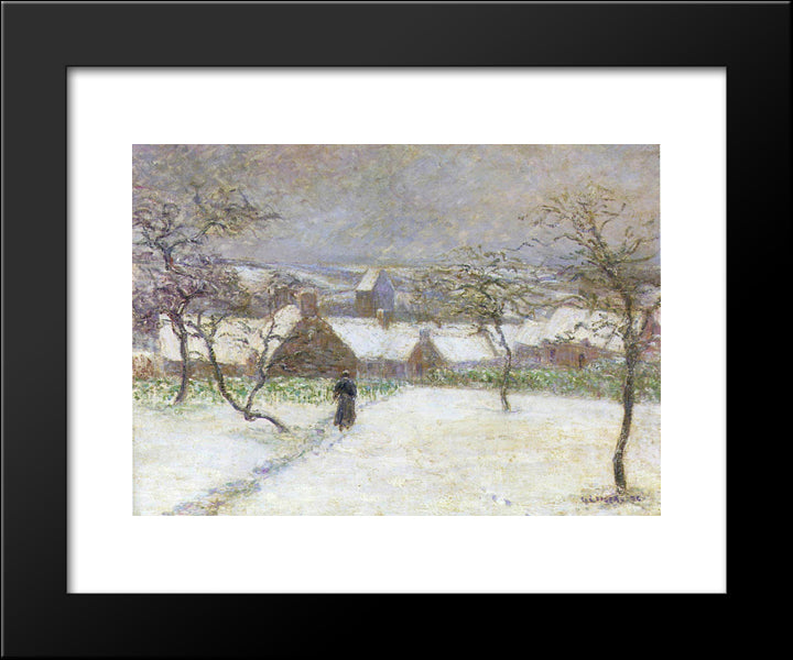 Path In The Snow 20x24 Black Modern Wood Framed Art Print Poster by Loiseau, Gustave