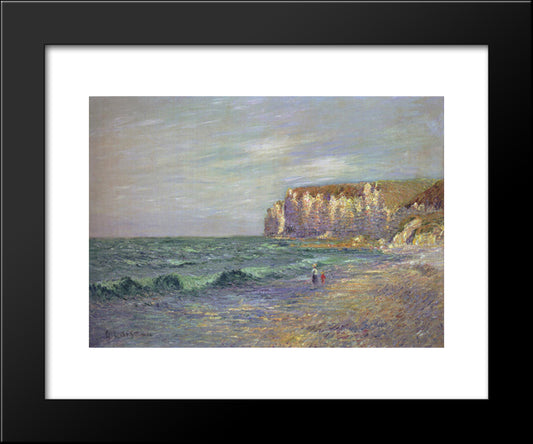 Petit Dalles At Normandy 20x24 Black Modern Wood Framed Art Print Poster by Loiseau, Gustave