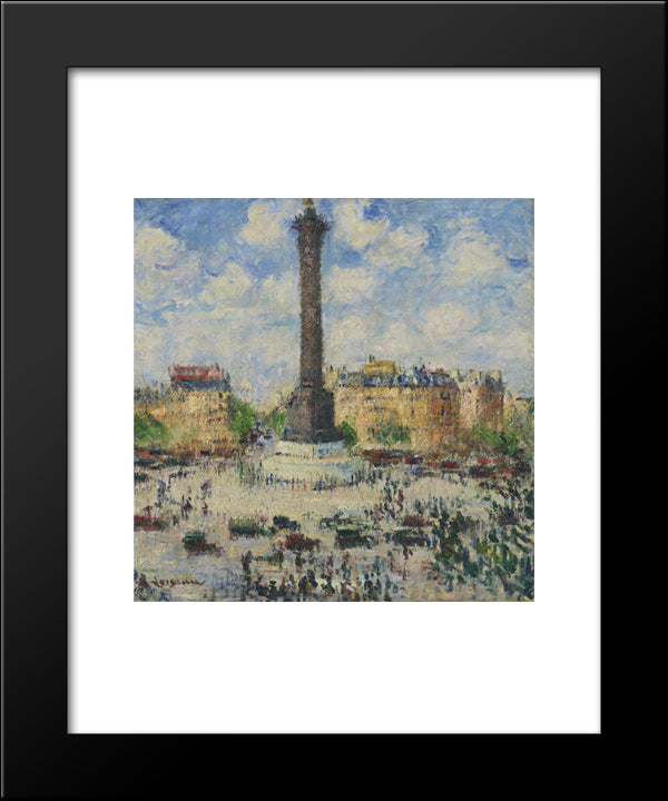 Place De La Bastille 20x24 Black Modern Wood Framed Art Print Poster by Loiseau, Gustave