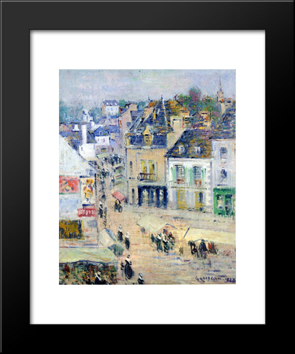 Pont Aven, Grey Weather 20x24 Black Modern Wood Framed Art Print Poster by Loiseau, Gustave