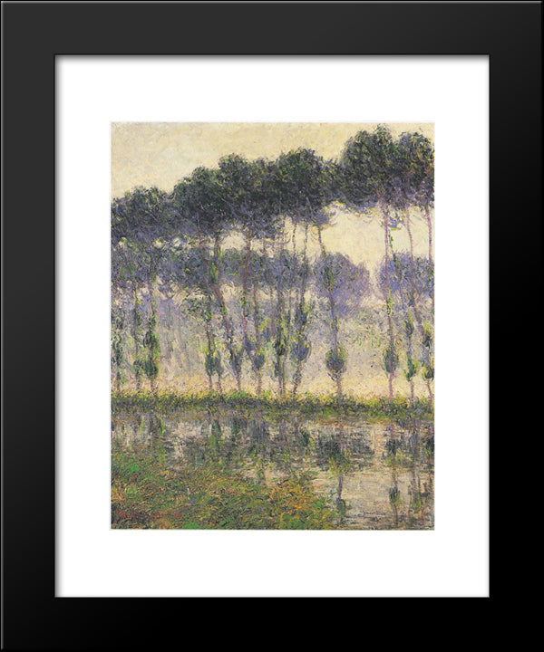 Poplars By The Eau River 20x24 Black Modern Wood Framed Art Print Poster by Loiseau, Gustave