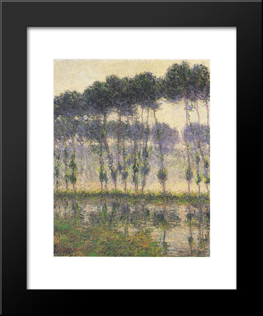 Poplars By The Eau River 20x24 Black Modern Wood Framed Art Print Poster by Loiseau, Gustave