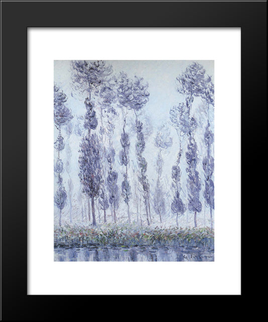 Poplars By The Eure River 20x24 Black Modern Wood Framed Art Print Poster by Loiseau, Gustave