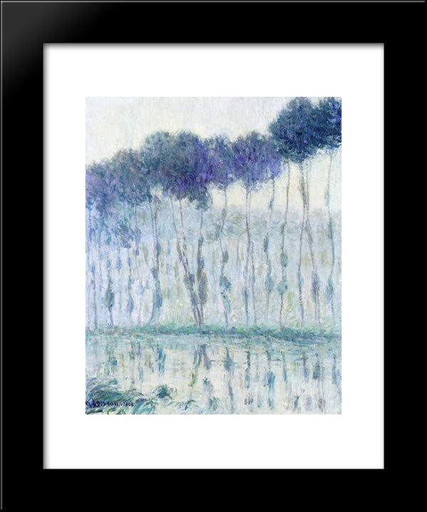 Poplars On The Banks Of The Eure 20x24 Black Modern Wood Framed Art Print Poster by Loiseau, Gustave