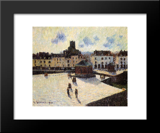 Port At Dieppe 20x24 Black Modern Wood Framed Art Print Poster by Loiseau, Gustave