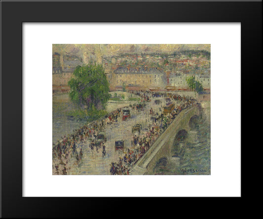 Port Corneille At Rouen 20x24 Black Modern Wood Framed Art Print Poster by Loiseau, Gustave